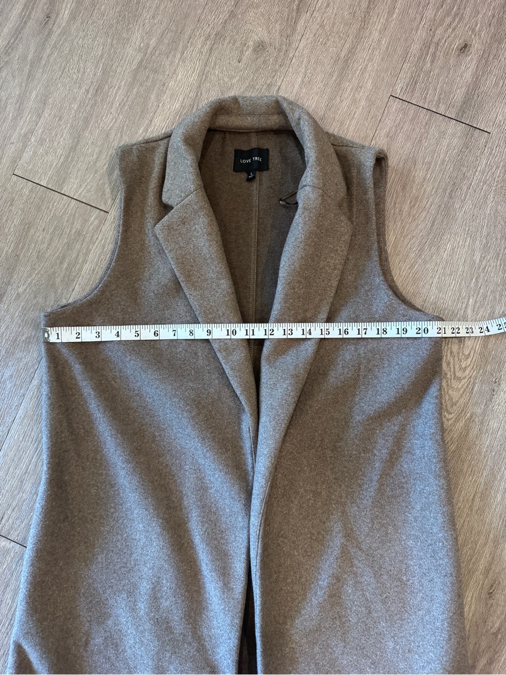 Love Tree Long Cool Brown Blazer Vest - Picture 11 of 11